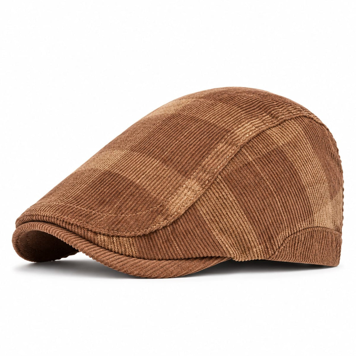 Casquette Plate à Carreaux ( Marron)