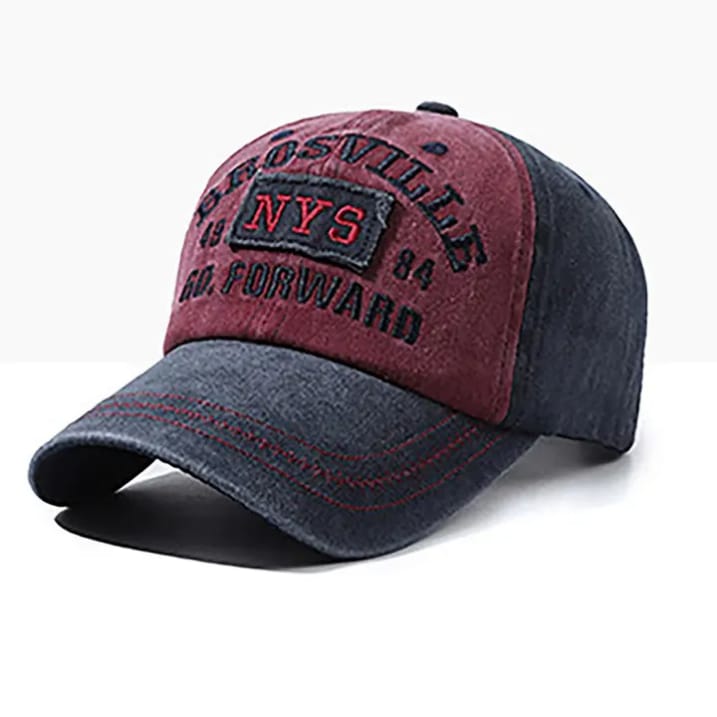 Casquette Brosville-Bordeaux & Bleu Délavé - CNYS02