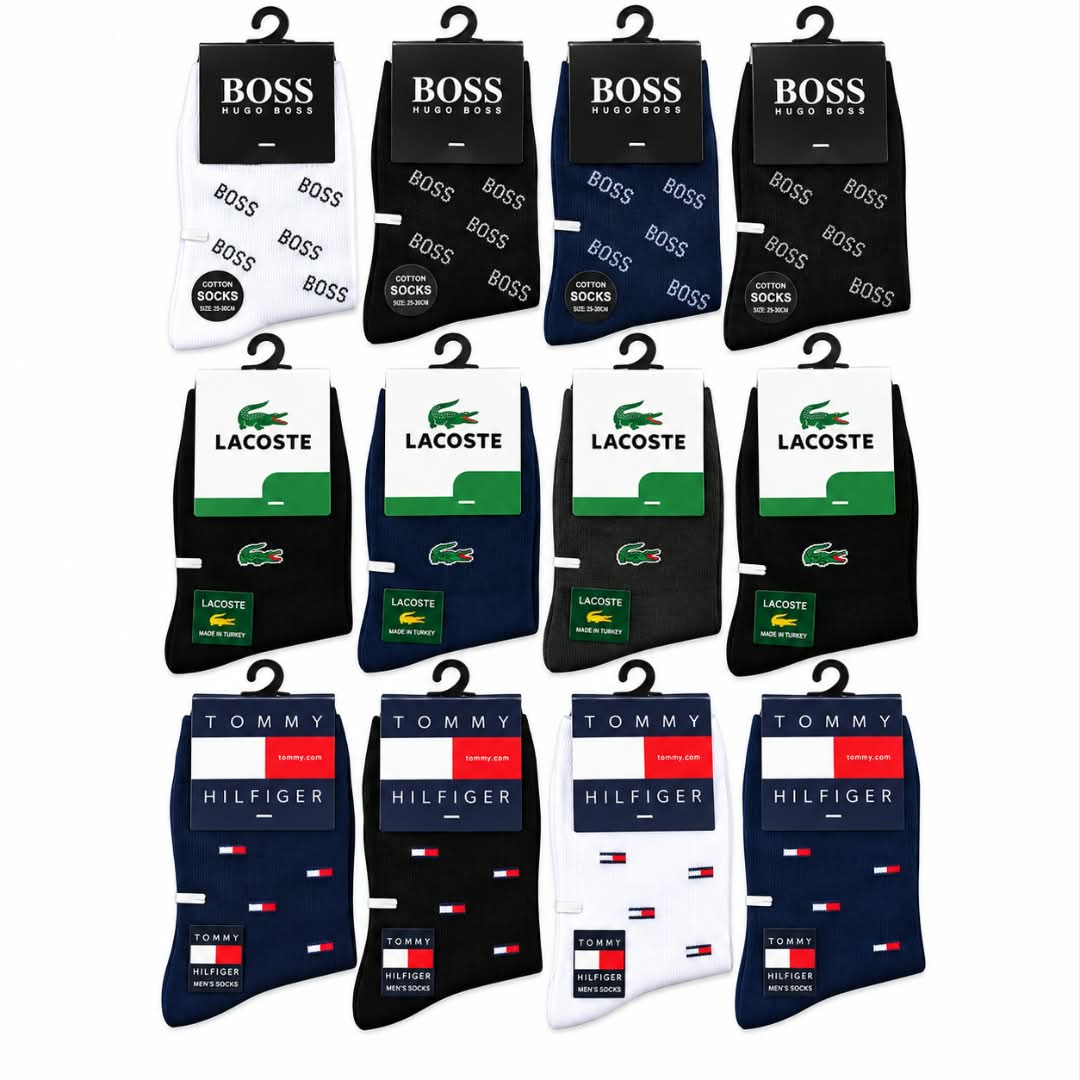 Lot De 12 Paires De Chaussettes Mis-Mollet(Boss-Lacoste-Tommy Hilfiger)LBLT01
