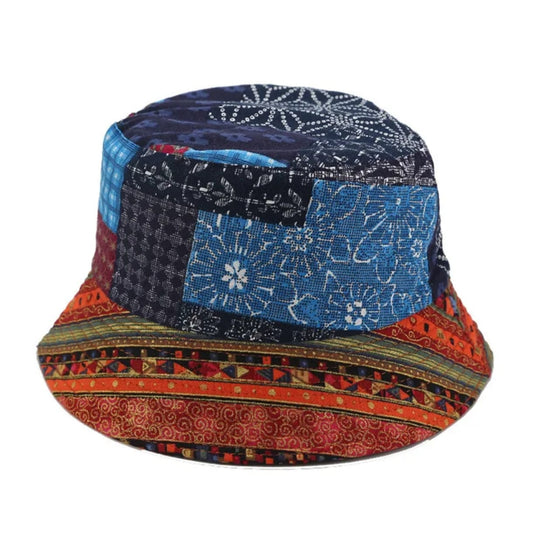 Chapeau Bob Patchwork (Indigo & Terracotta)
