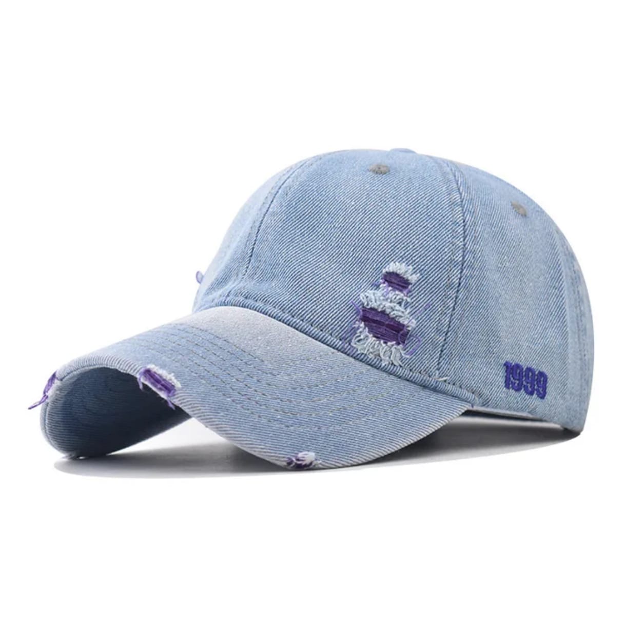 Casquette "1999" Denim Clair ( détail violet)