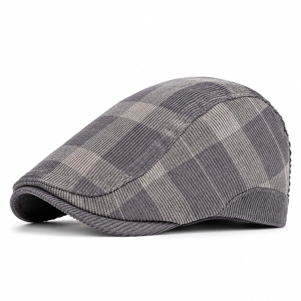 Casquette Plate à Carreaux ( Gris souris)
