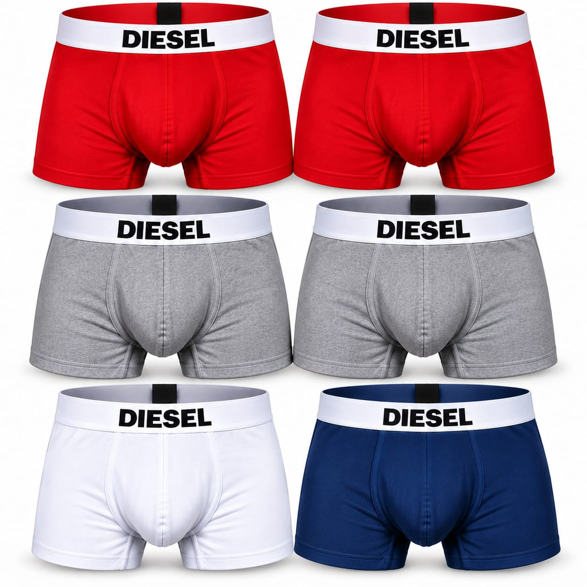 Lot de 6 Boxers Diesel-Taille M - BXD003 (M)