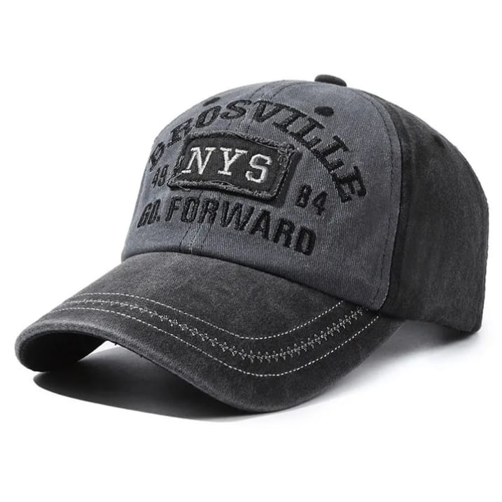 Casquette Brosville-Noir & Gris Délavé - CNYS03