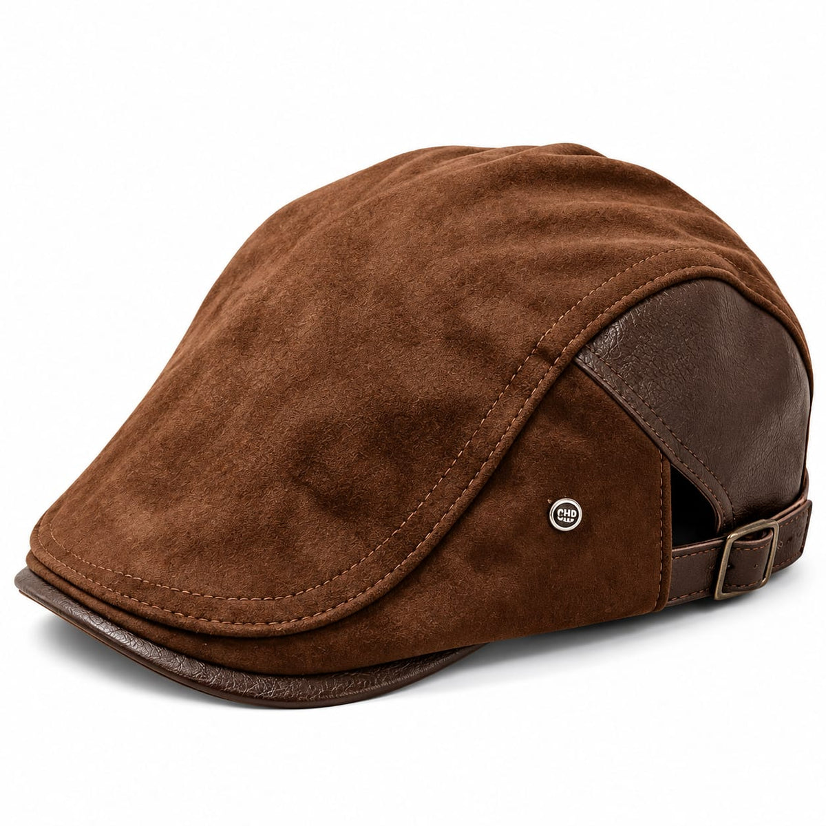 Casquette Gavroche-Marron & Marron Foncé (cuir)