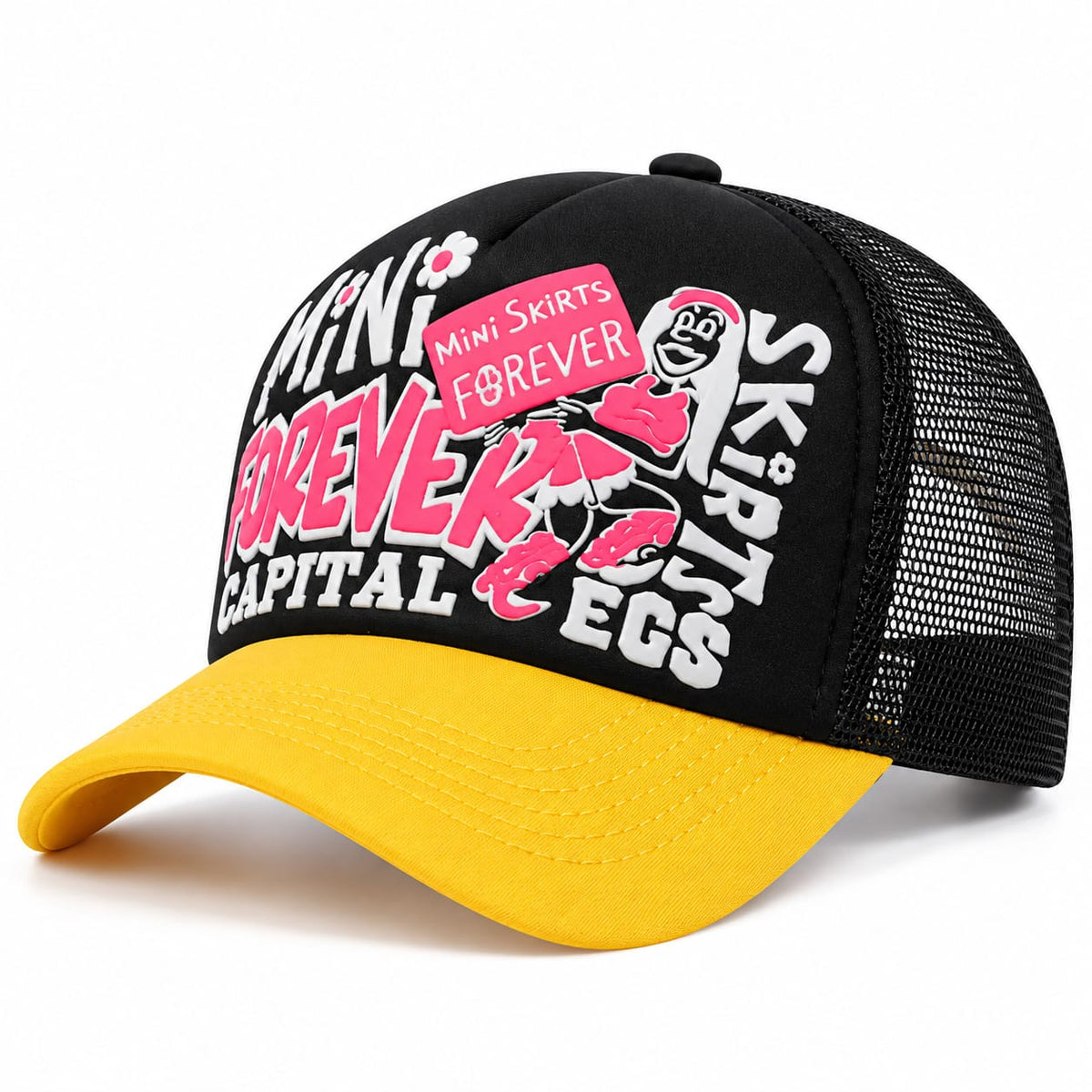 Casquette Mini Skirts Forever-Noir & Jaune