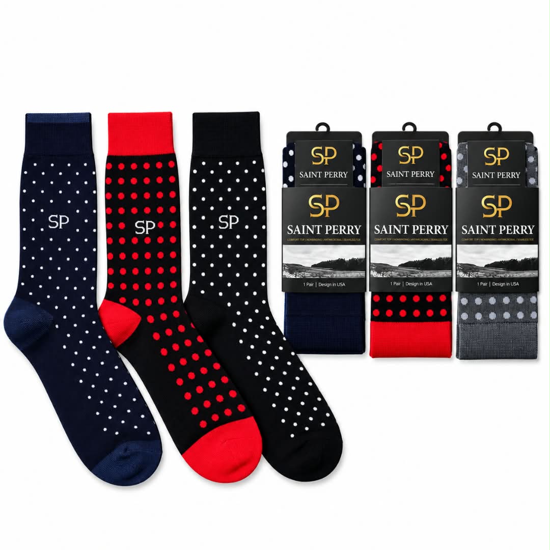 Chaussettes Saint Perry Lot De 6 Paires(2 Gris-2 Rouge-2 Noirs) CHSP06