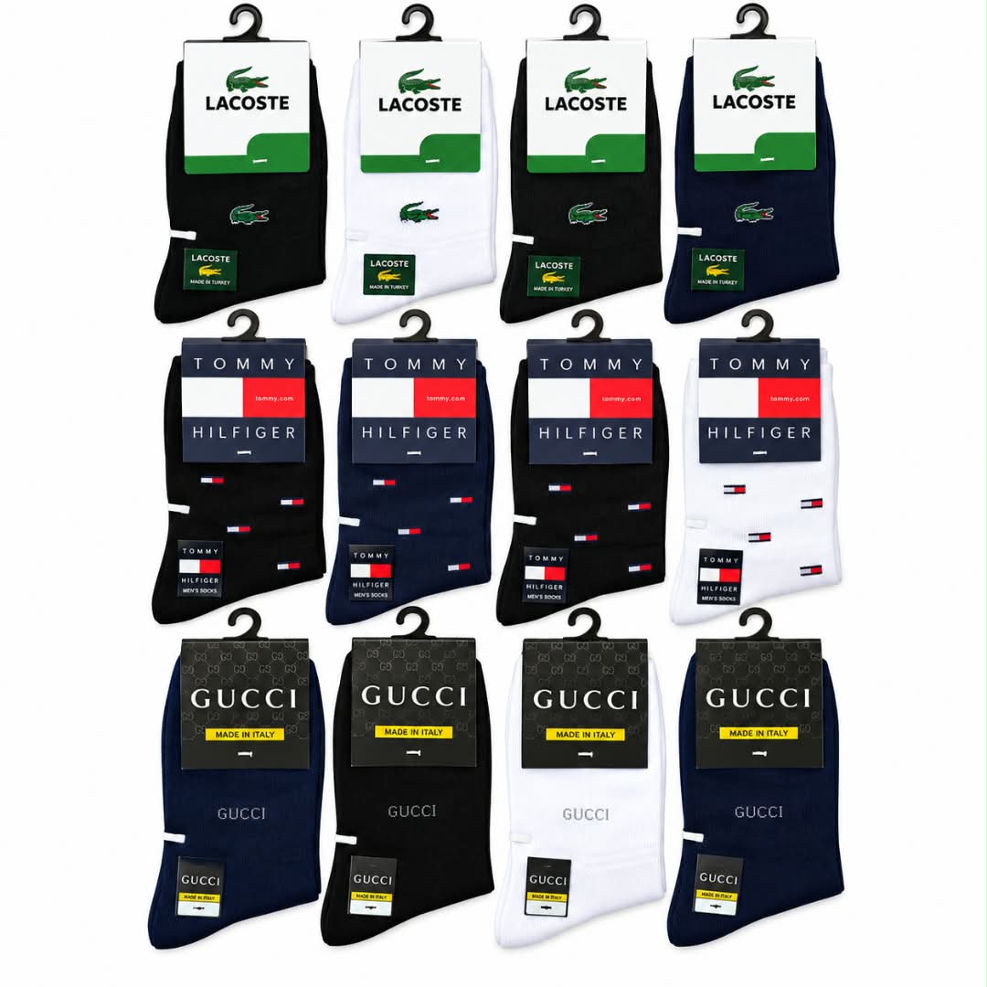 Mixte de 12 Paires De Chaussettes (Tommy Hilfiger -Lacoste-Gucci) Mis-Mollet MCTLG01