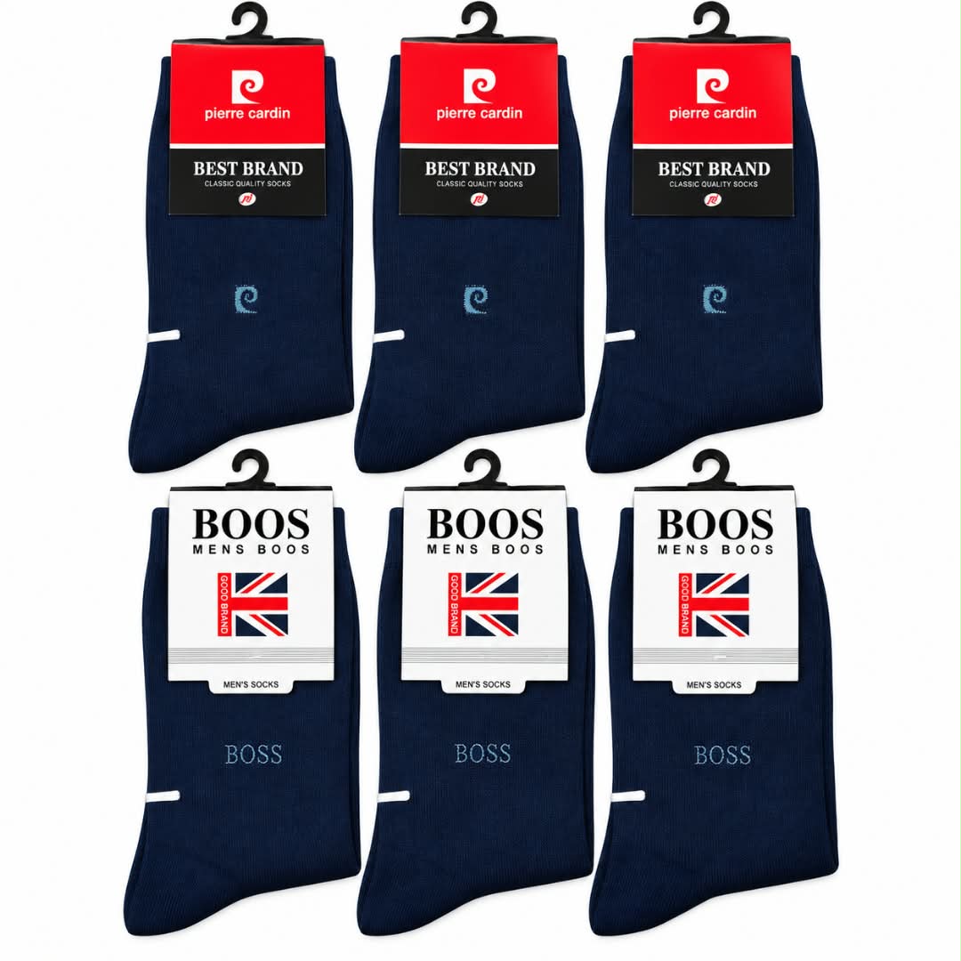 Lot De 6 Paires De Chaussettes Mixte Taille Haute (Bleu) LCPB01